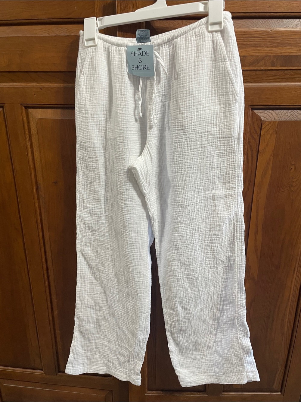 Shade & Shore White Gauze Drawstring Lounge Pants Sz. XS 0/2 NWT